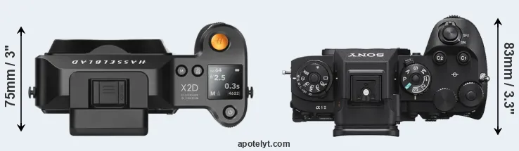 Compare X2D 100C versus A1 II top