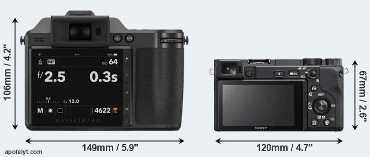Comparison X2D 100C or A6400 rear