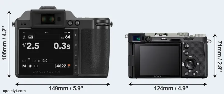 Comparison X2D 100C or A7C rear