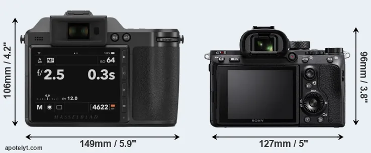 Comparison X2D 100C or A7R III rear