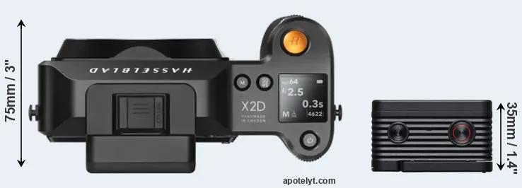 Compare X2D 100C versus RX0 II top