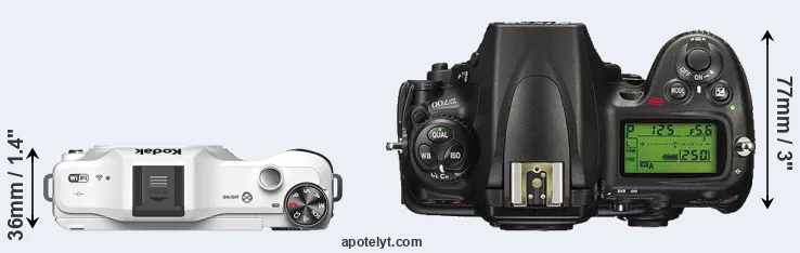 Compare S-1 versus D700 top