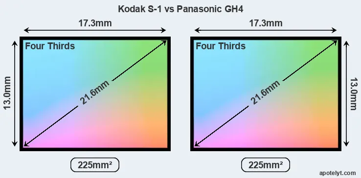 Kodak S-1 and Panasonic GH4 sensor measures