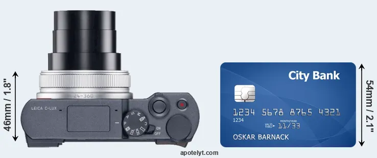 C-LUX versus credit card top view