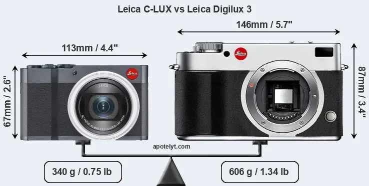 Size Leica C-LUX vs Leica Digilux 3
