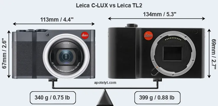 Size Leica C-LUX vs Leica TL2