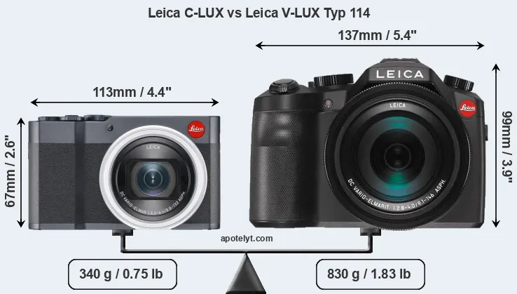 Size Leica C-LUX vs Leica V-LUX Typ 114