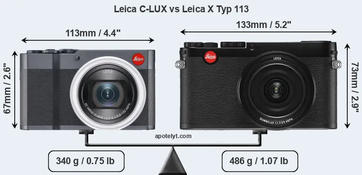 Size Leica C-LUX vs Leica X Typ 113