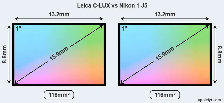 Leica C-LUX and Nikon 1 J5 sensor measures