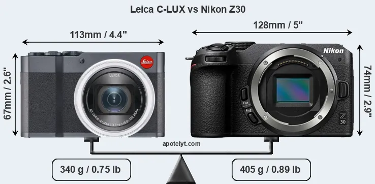 Size Leica C-LUX vs Nikon Z30