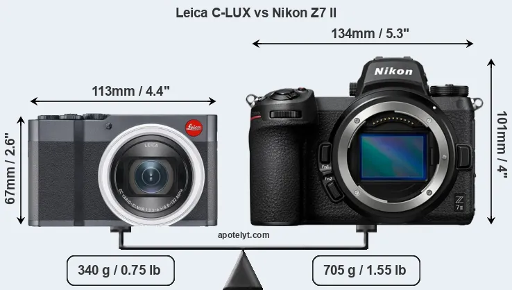 Size Leica C-LUX vs Nikon Z7 II