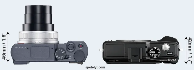 Compare C-LUX versus E-PL2 top