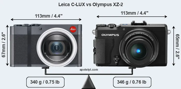 Size Leica C-LUX vs Olympus XZ-2
