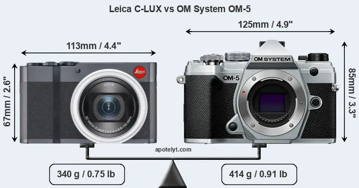 Size Leica C-LUX vs OM System OM-5