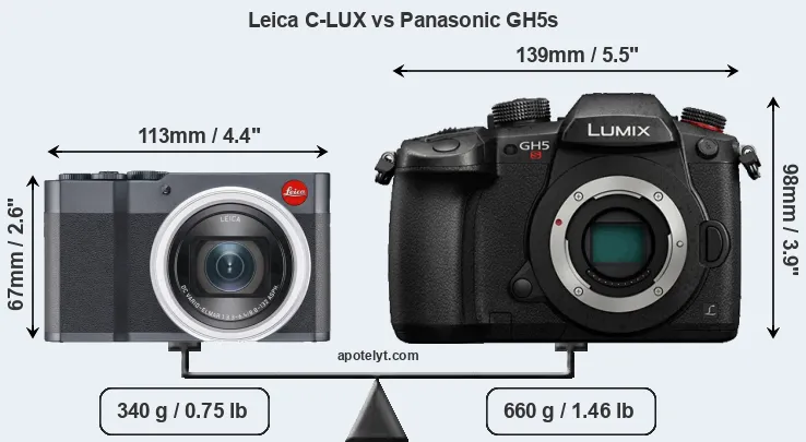 Size Leica C-LUX vs Panasonic GH5s