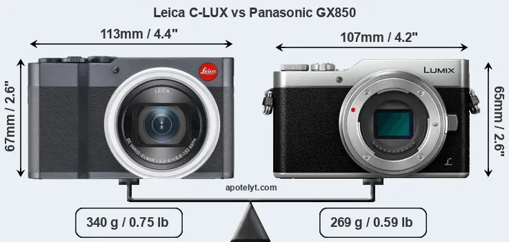 Size Leica C-LUX vs Panasonic GX850