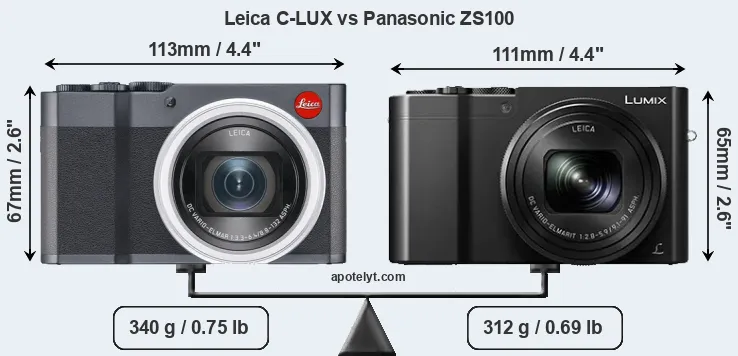 Size Leica C-LUX vs Panasonic ZS100