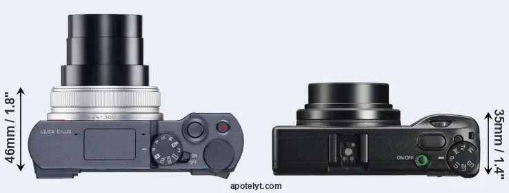 Compare C-LUX versus GR IIIx top