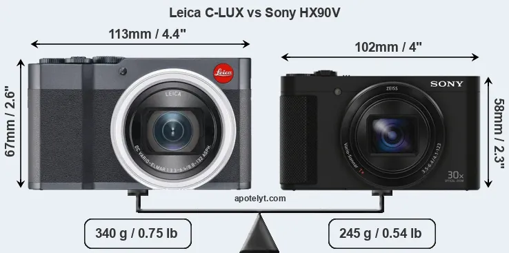 Size Leica C-LUX vs Sony HX90V