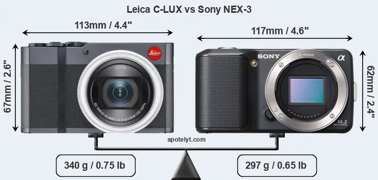 Size Leica C-LUX vs Sony NEX-3