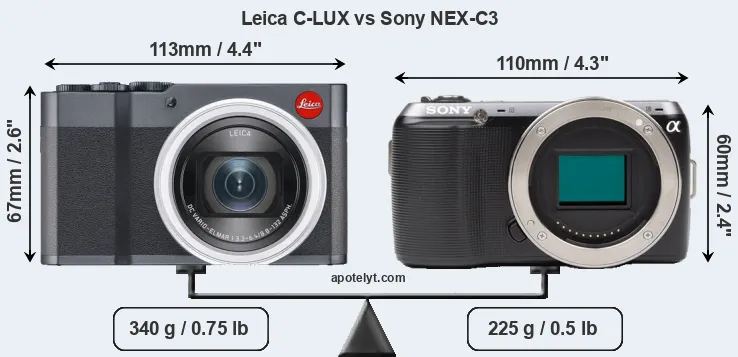 Size Leica C-LUX vs Sony NEX-C3