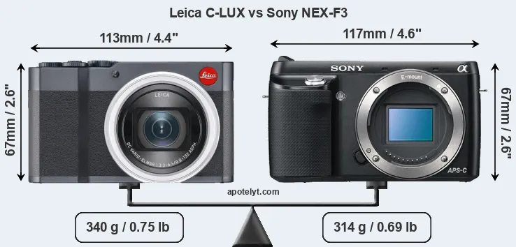 Size Leica C-LUX vs Sony NEX-F3