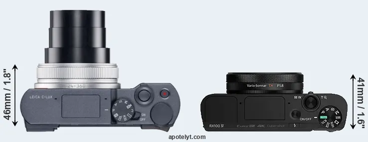 Compare C-LUX versus RX100 IV top