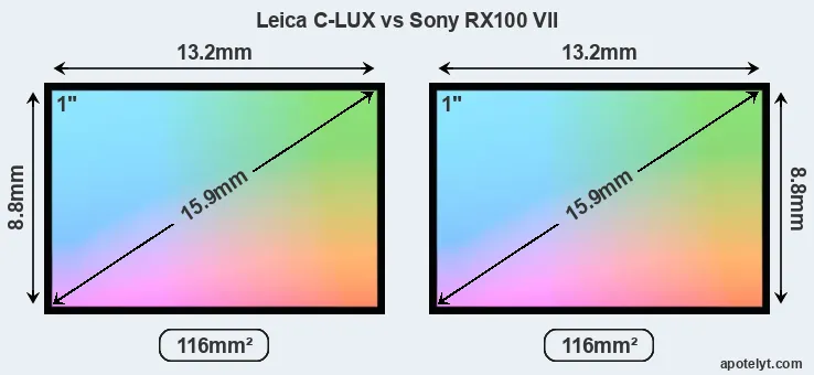 Leica C-LUX and Sony RX100 VII sensor measures