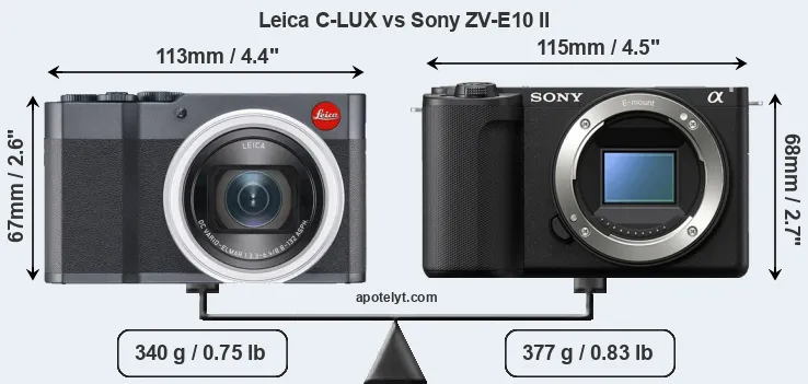 Size Leica C-LUX vs Sony ZV-E10 II