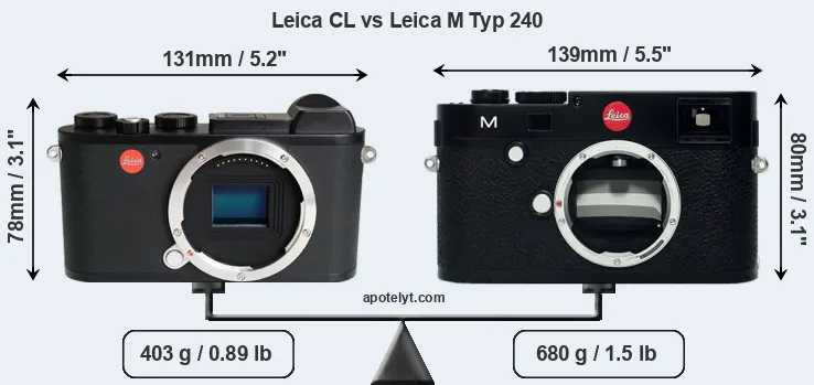 Size Leica CL vs Leica M Typ 240
