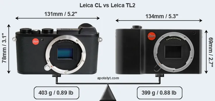 Size Leica CL vs Leica TL2