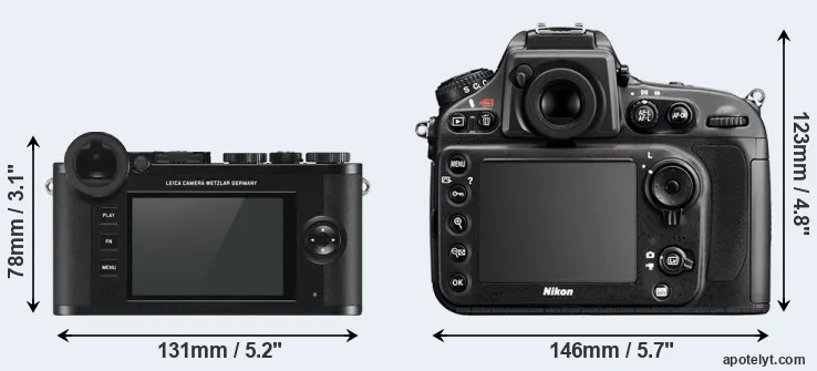 Comparison CL or D800 rear