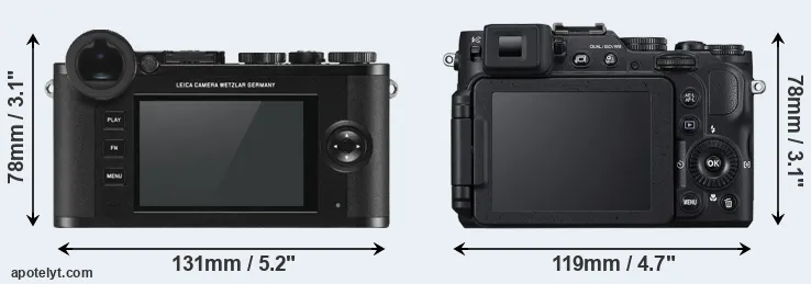 Comparison CL or P7800 rear
