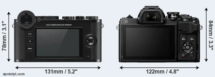 Comparison CL or E-M10 IV rear