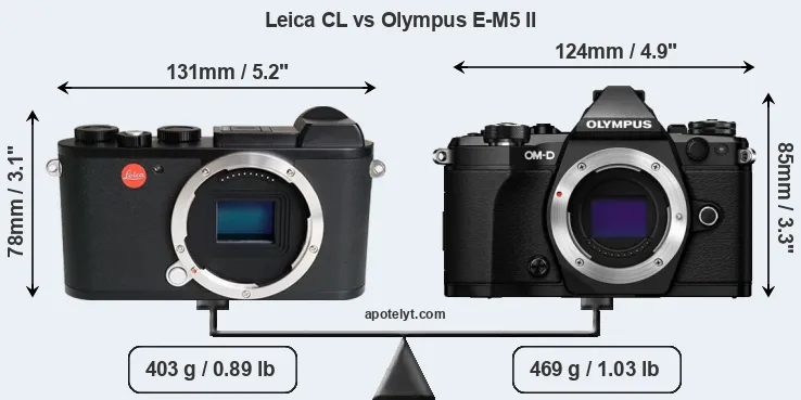 Size Leica CL vs Olympus E-M5 II