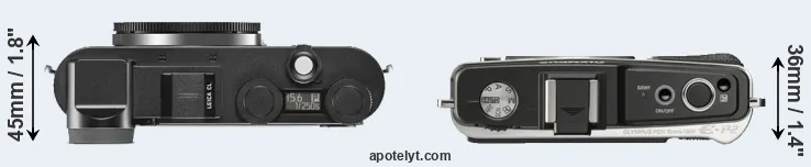 Compare CL versus E-P2 top