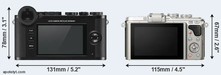 Comparison CL or E-PL8 rear
