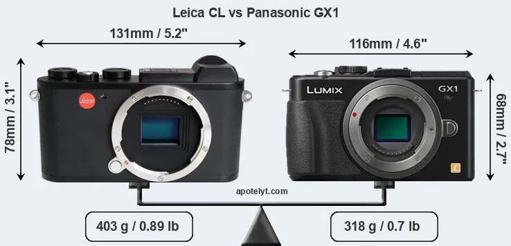 Size Leica CL vs Panasonic GX1