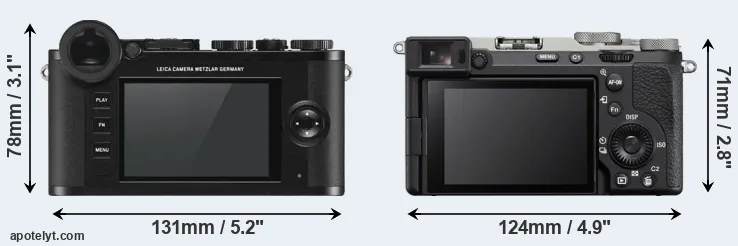Comparison CL or A7C R rear