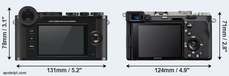 Comparison CL or A7C rear