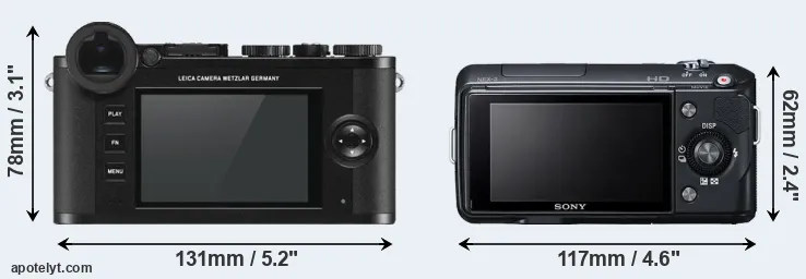 Comparison CL or NEX-3 rear