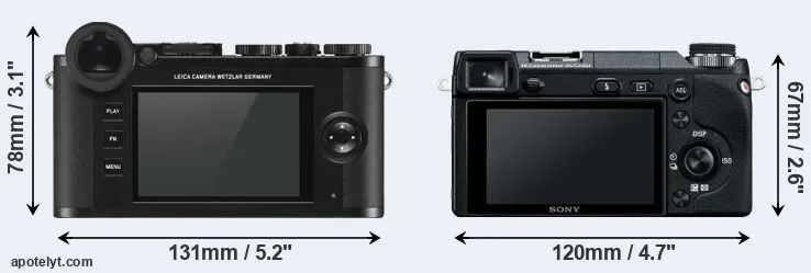 Comparison CL or NEX-6 rear