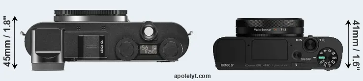 Compare CL versus RX100 IV top