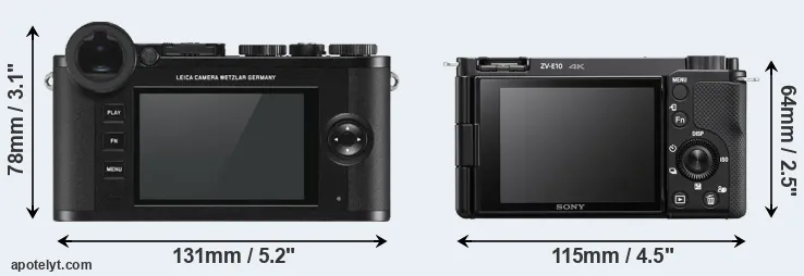 Comparison CL or ZV-E10 rear