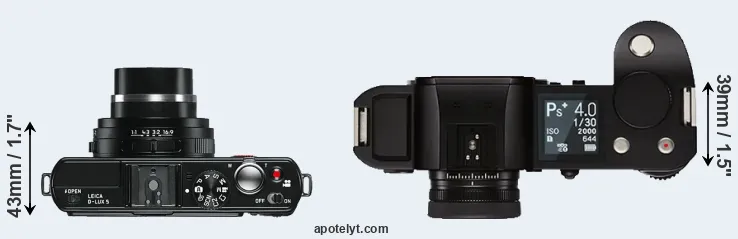 Compare D-LUX 5 versus Leica SL top