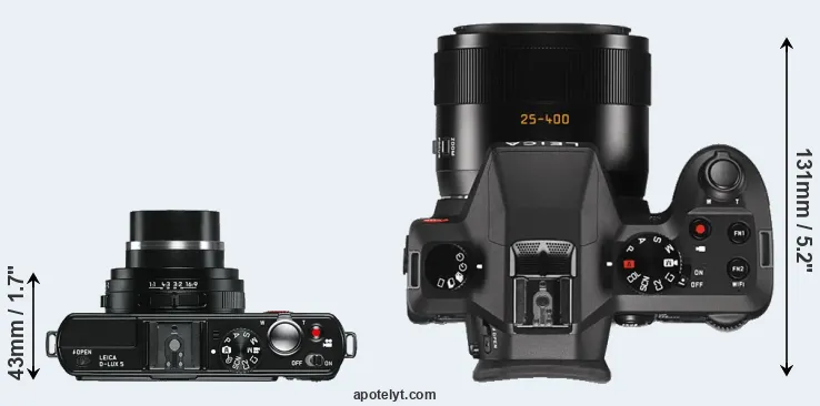 Compare D-LUX 5 versus V-LUX Typ 114 top