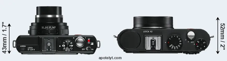 Compare D-LUX 5 versus X2 top