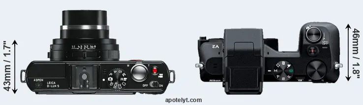 Compare D-LUX 5 versus V2 top