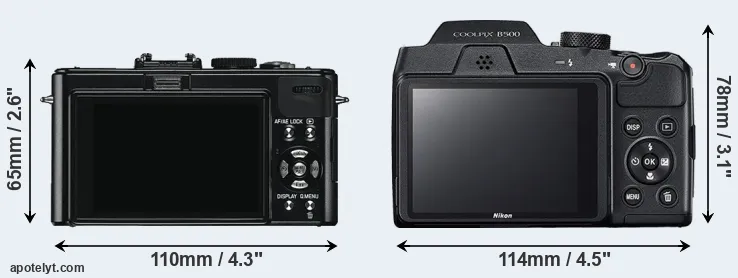 Comparison D-LUX 5 or B500 rear