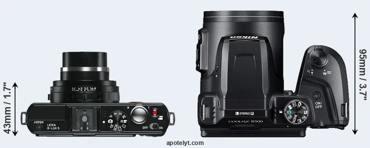 Compare D-LUX 5 versus B500 top